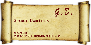 Grexa Dominik névjegykártya